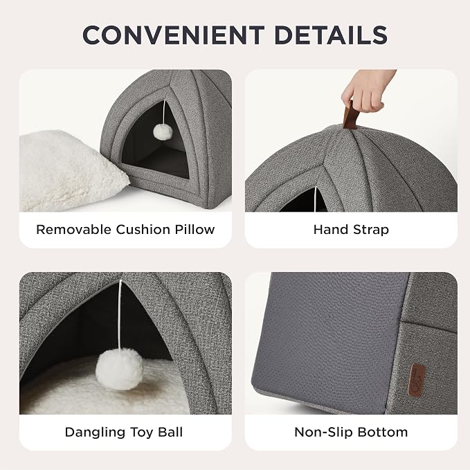 Bedsure Cat Beds for Indoor Cats - 2 in 1 Cat Cave House Tent for Kittens and - Image 4