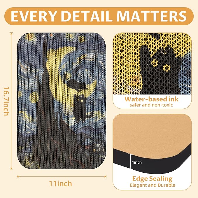 Art Cat Scratcher, Wall-Mountable Cat Scratching Board, Cat Wall Scratcher - Image 2