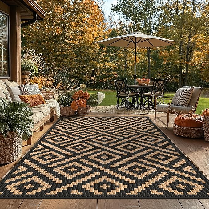 GENIMO 5x8 Outdoor Rug Waterproof, Reversible Mats, Area Rug, Plastic Outside - Image 8