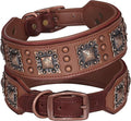 PET ARTIST Soft Padded Leather Dog Collar, 2 inch Wide Genuine Leather Dog by PETARTIST