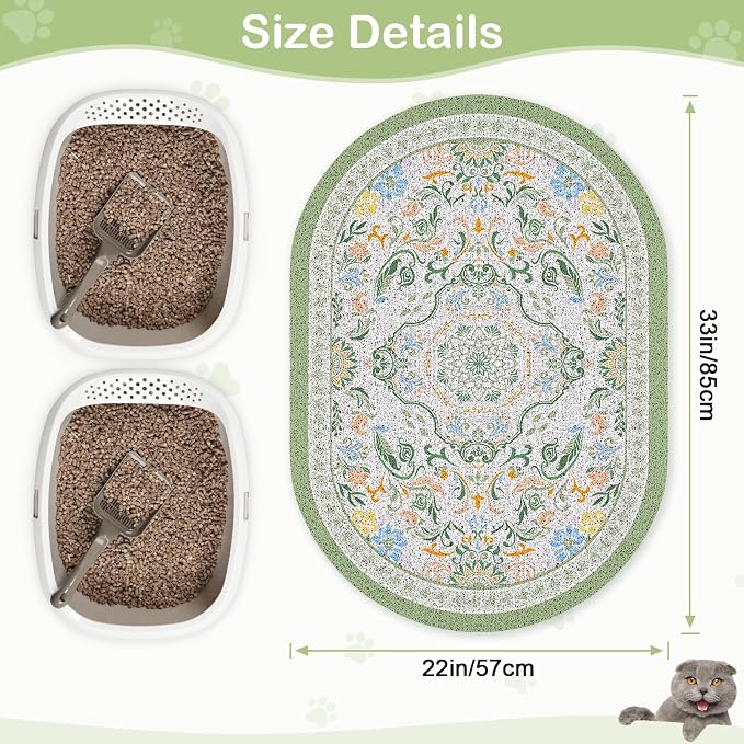 Bienbee Cat Litter Mat, Urine and Water Proof, Bean-Green L - Image 6