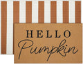 Tinideya 2 Pcs Fall Door Mat Thanksgiving Hello Pumpkin Welcome Non Slip Coir by Tinideya
