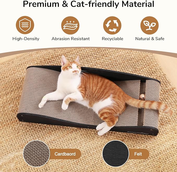 FUKUMARU Cardboard Cat Scratcher Bed, Extra Long 29.1 Inch Cat Scratch Bed - Image 4