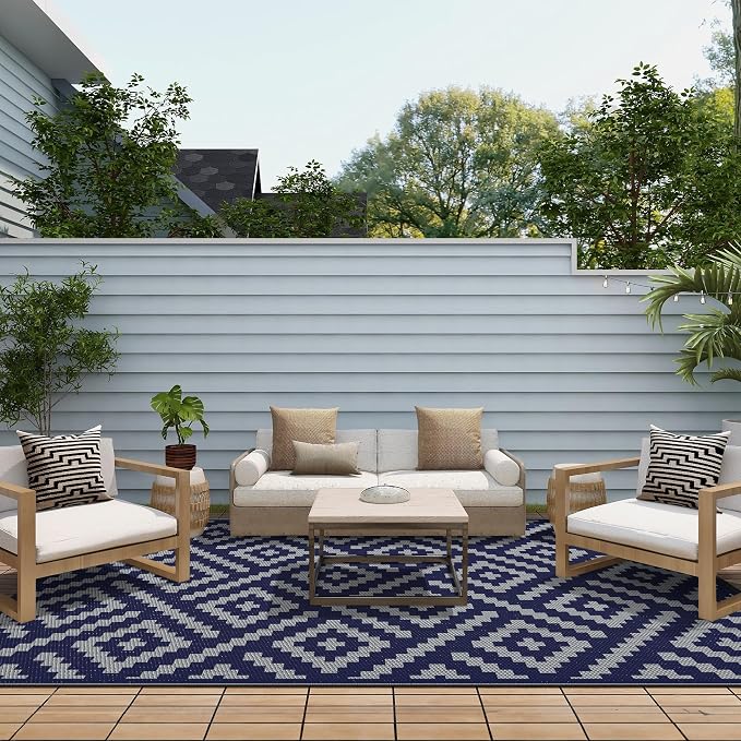 GENIMO Outdoor Rug for Patio Clearance, Reversible Plastic Straw Rugs for RV - Image 3