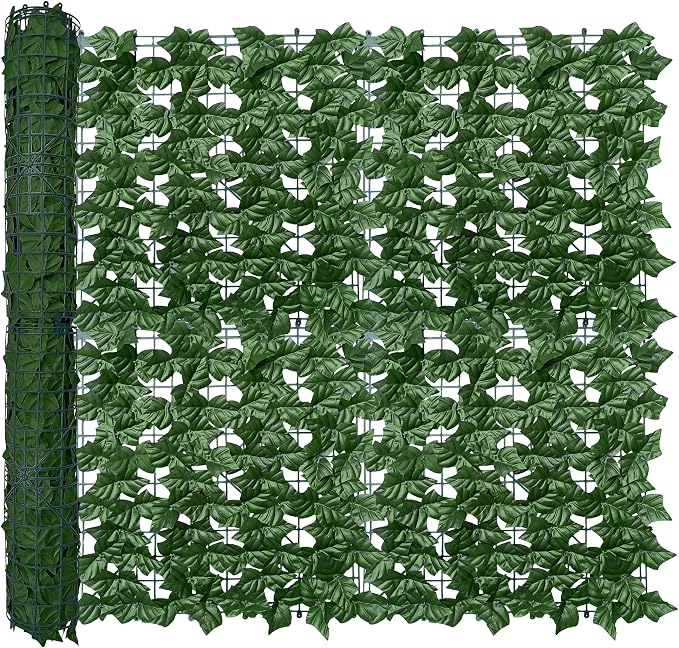 Artificial Ivy Privacy Fence Wall Screen, 40X160 in UV-Anti Faux Greenery by ODTORYHOME