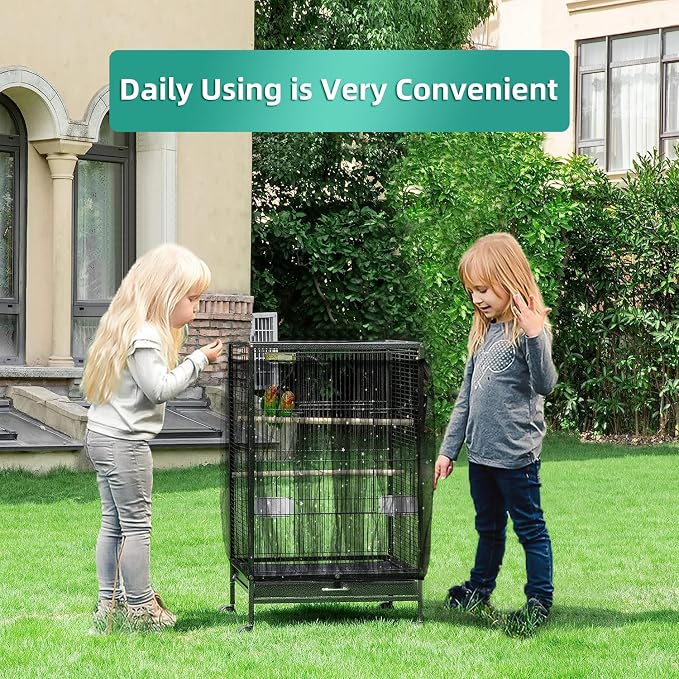 Bird Cage Seed Catcher, Seed Catcher Guard Net Cover, Parrot Nylon Mesh Net - Image 4