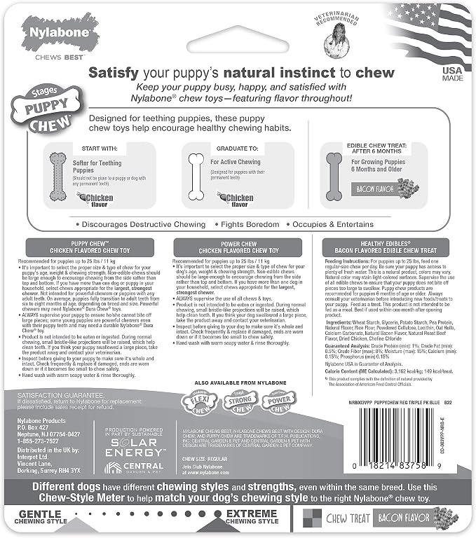 Nylabone New Puppy Starter Kit, Chew Toys & Natural Chew Treat - Image 11