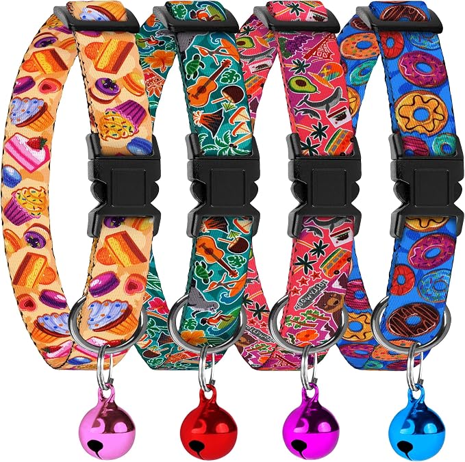 4PCS Breakaway Cat Collars by BUDKAS