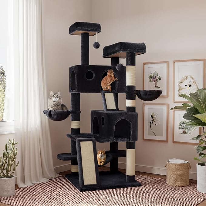 SHA CERLIN 65in Larger Cat Tree Tower Condo by SHACERLIN