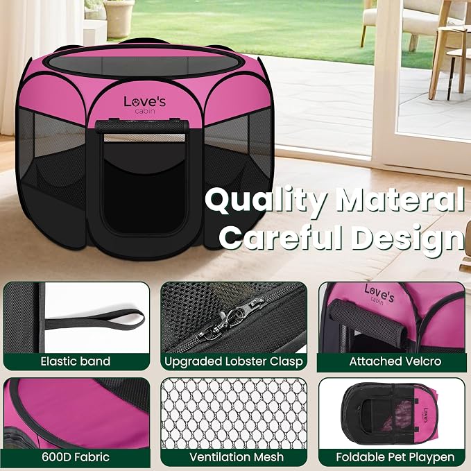 Love's cabin Pet Puppy Dog Playpen, Small Dog Tent Crates Cage Indoor/Outdoor - Image 7