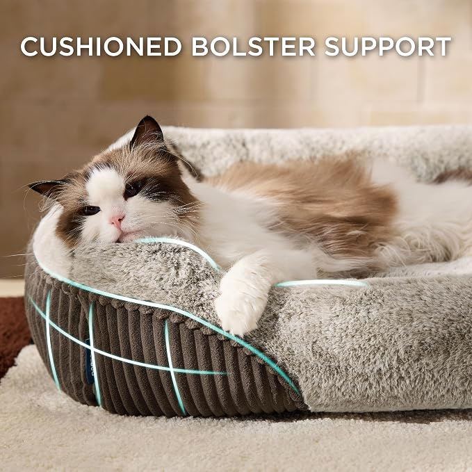 Bedsure Washable Dog Bed Small Dog＆Cat- Rectangle Fluffy Plush Kitten Puppy Bed - Image 3