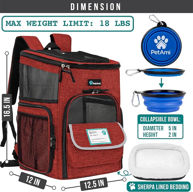PetAmi Dog Backpack Carrier, Airline Approved Cat Backpacks - Image 6