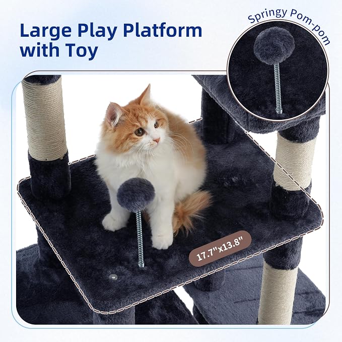Cat Tree for Indoor Cats, 55.1 inch Cat Tower - Image 2