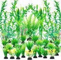 Ameliade Aquarium Artificial Green Plastic Plants Decorations 26 PCS Large Fish by Ameliade