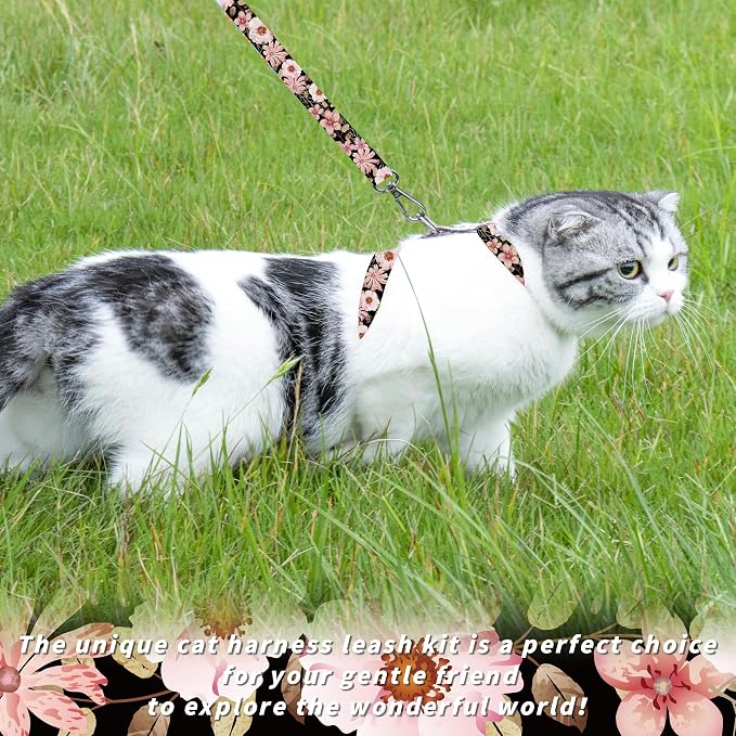 Cat Harness and Leash Set, Adjustable Kitten Harness Escape Proof Cats Harness - Image 2