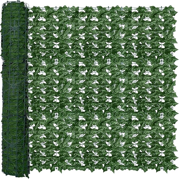 Artificial Fence Privacy Screen: 5FT x 50FT UV-Anti Faux Greenery Backdrop Ivy by ODTORYHOME