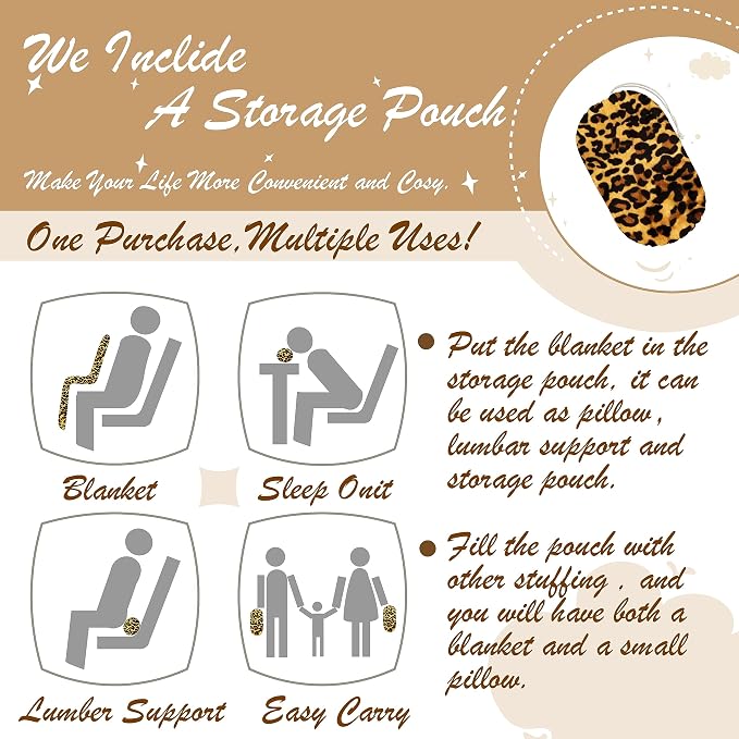 Bnuitland Leopard Print Fleece Flannel Throw Blanket - Image 3