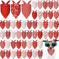 Abbylike 50 Pcs White and Red Dog Bandanas Bulk Polka Dots Stripes Snowflake by Abbylike