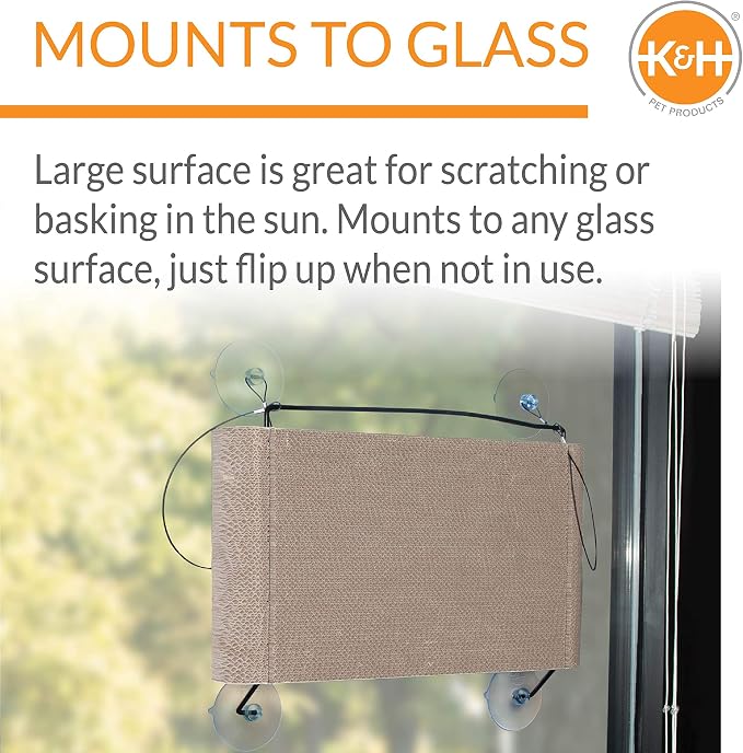 K&H Pet Products EZ Mount Cat Window Perch Kitty Sill Scratcher Cradle - Image 3