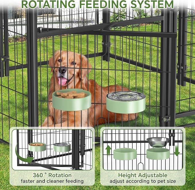 Mr IRONSTONE Outdoor Dog Kennel Heavy Duty Metal Dog Enclosure - Image 2
