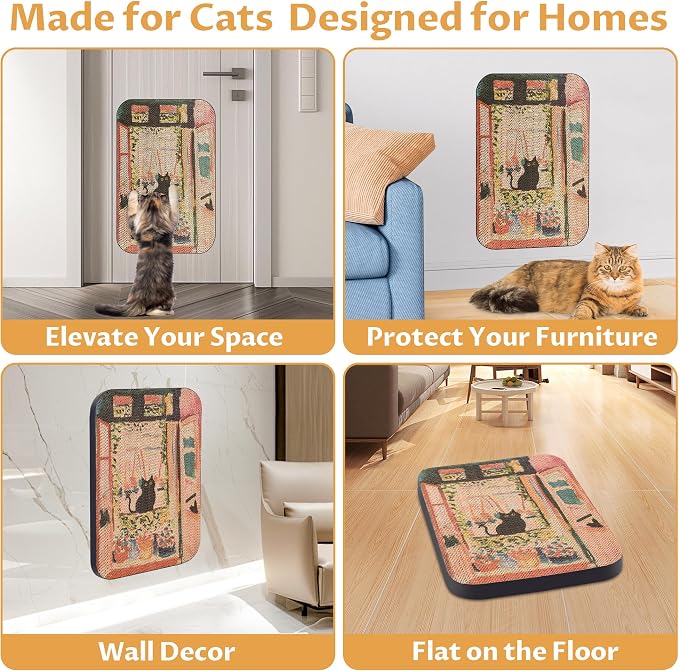 Art Cat Scratcher, Wall-Mountable Cat Scratching Board, Cat Wall Scratcher - Image 5