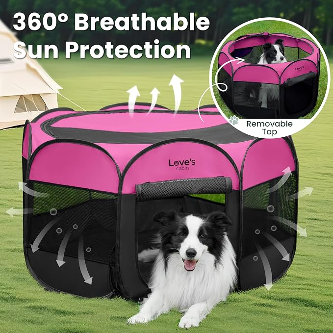 Love's cabin Pet Puppy Dog Playpen, Medium Dog Tent Crates Cage Indoor/Outdoor - Image 9