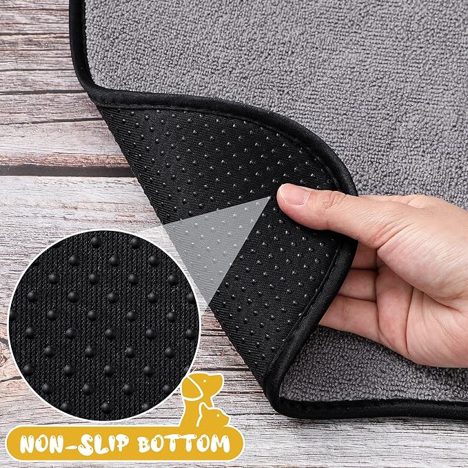 Breling Dog Mat for Food and Water 2 Pieces Bone Shape Non-Slip Pet Feeding Mat - Image 4