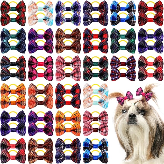 60 Pcs Cute Puppy Dog Hair Bows Small Bowknot Hair Bows by Shinylin