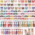 Reginary 100 Pieces Dog Bow Tie Collar Set Include 40 Dog Neckties, and 30 by Reginary