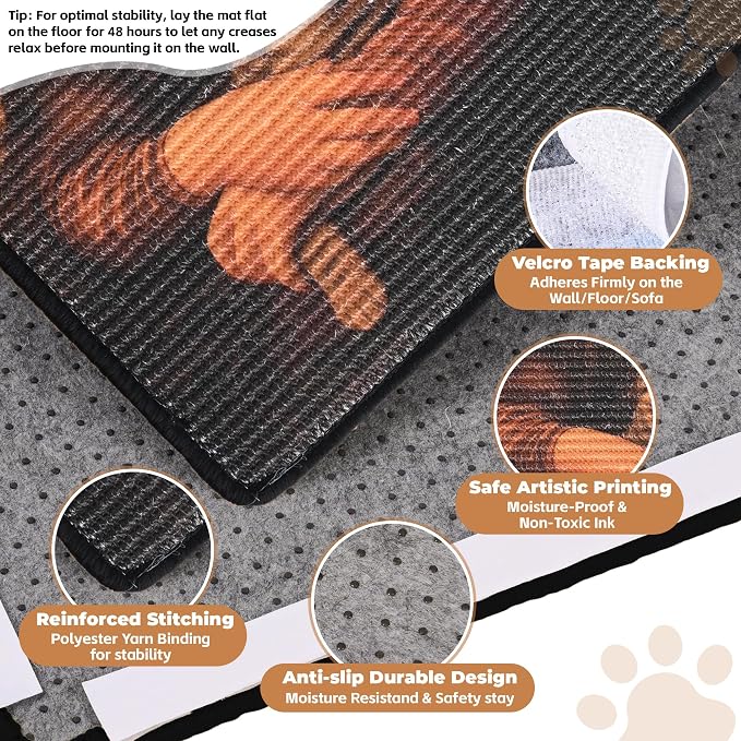 Sisal Cat Scratcher Mat, Cat Wall Scratcher - Image 3