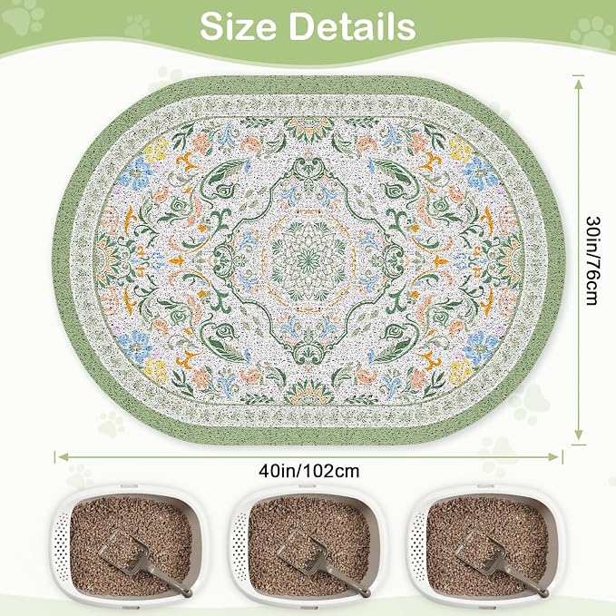 Bienbee Cat Litter Mat, Urine and Water Proof, Bean-Green XL - Image 6