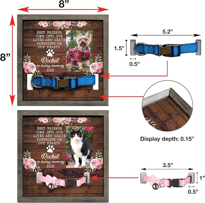 Customized Pet Memorial Frame Wood Dog in Picture Deceased Pet Personalized Dog - Image 3