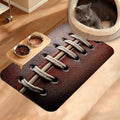 Football Texture Feeding Mat, Laces Stripes Absorbent Quick-Dry Cat Dog Food by Unknown