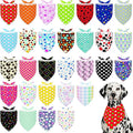 30 Pack Large Polka Dot Dog Bandanas Stitch Dog Bandana Bulk Reversible Print by Bestwishforyou