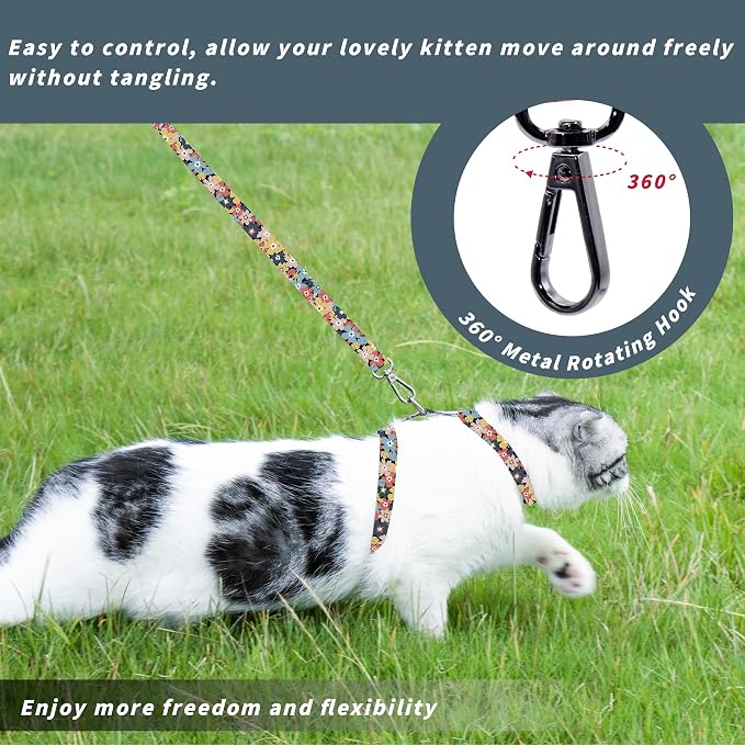 Cat Harness and Leash Set, Adjustable Kitten Harness Escape Proof Cats Harness - Image 5