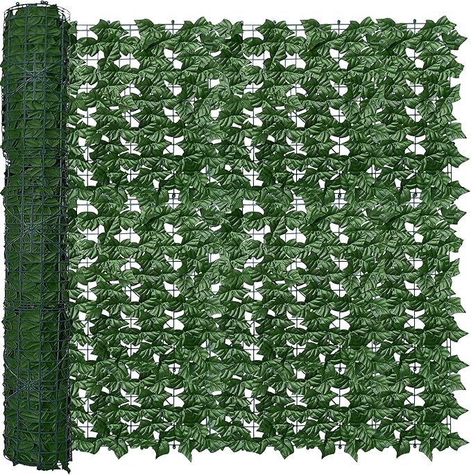 Artificial Fence Privacy Screen: 4FT x 20FT UV-Anti Faux Greenery Backdrop Ivy by ODTORYHOME