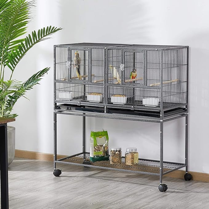 Yaheetech 41.5" Stackable Divided Breeder Breeding Parakeet Bird Cage - Image 2