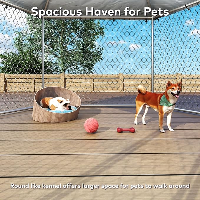 9.1x9.1 FT Outdoor Dog Kennel Heavy Duty Dog Enclosure - Image 7