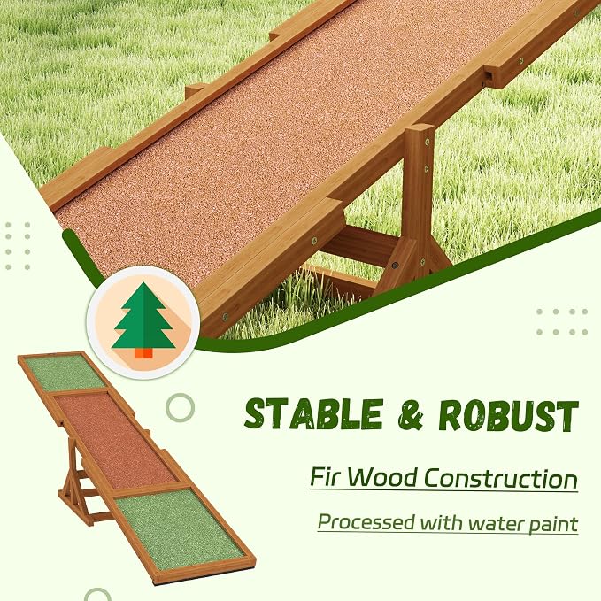 PawHut Wooden Dog Agility Seesaw - Image 3