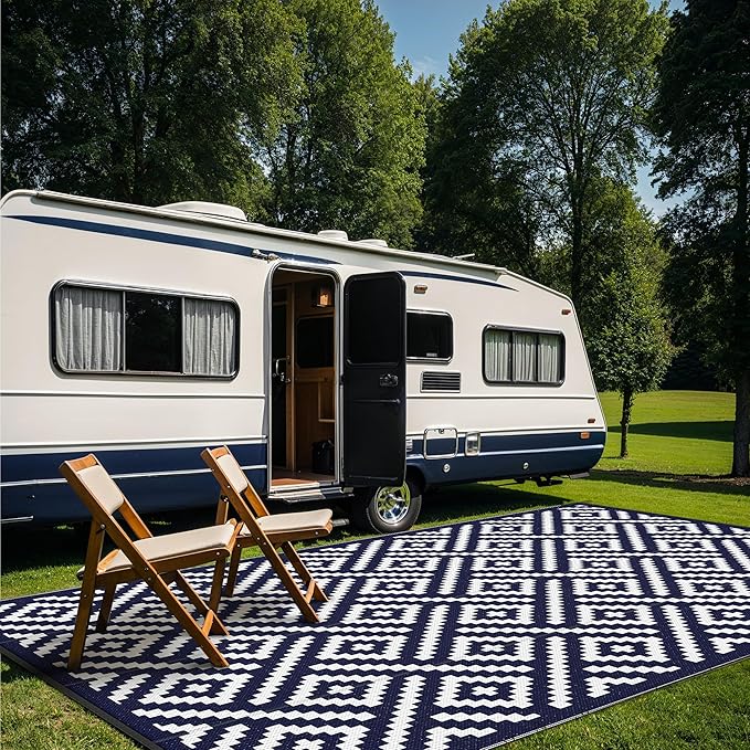 GENIMO Outdoor Rugs 8x10 Waterproof, Reversible Mats, Area Plastic Straw Rug - Image 3