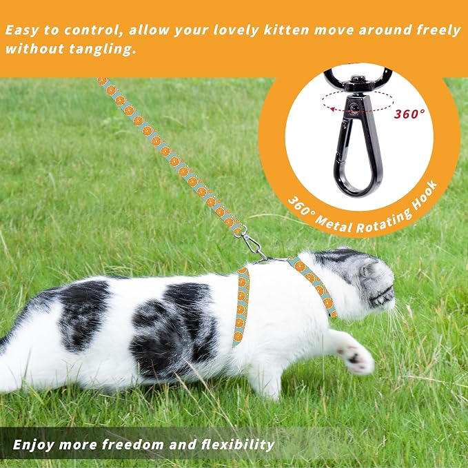 Cat Harness and Leash Set, Adjustable Kitten Harness Escape Proof Cats Harness - Image 5