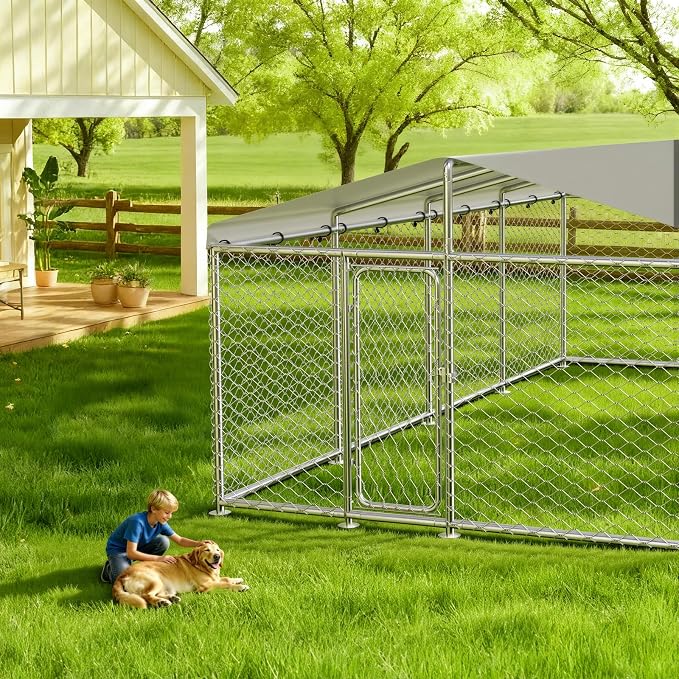 20'x10' Large Outdoor Dog Kennel Outside– Heavy-Duty Dog Enclosure - Image 8