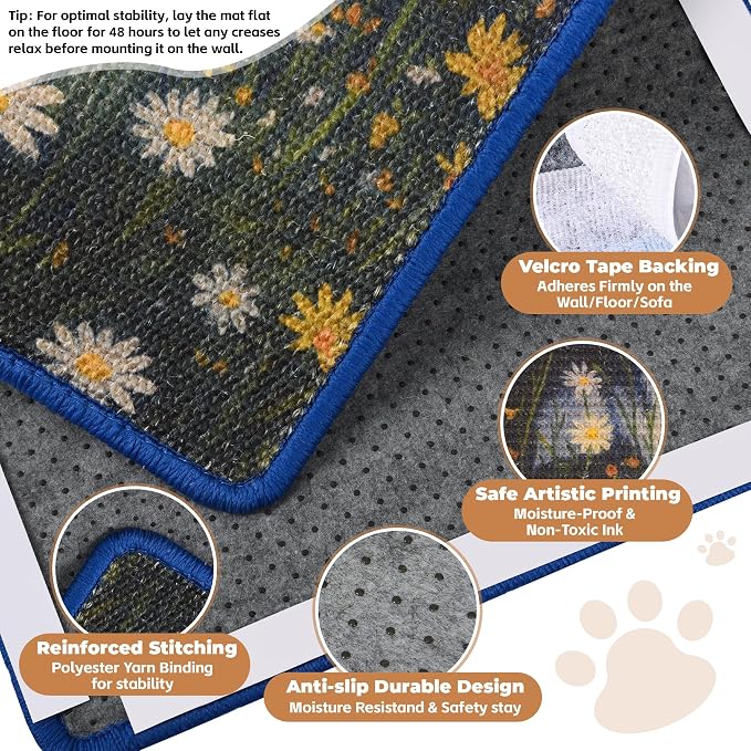 Sisal Cat Scratcher Mat, Cat Wall Scratcher - Image 3