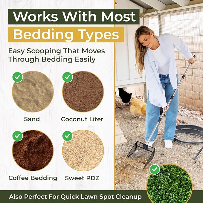 2-in-1 Chicken Coop Poop Scooper and Rake - Image 5