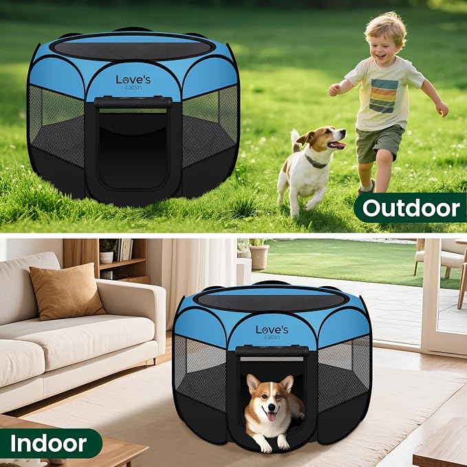 Love's cabin Pet Puppy Dog Playpen, Small Dog Tent Crates Cage Indoor/Outdoor - Image 5