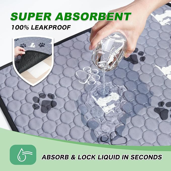 Washable Pee Pads for Dogs, 2 Pack Absorbent Reusable Training Dog Pads Pet - Image 2