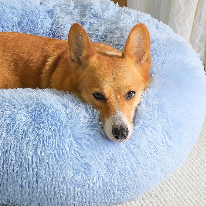 WESTERN HOME WH Calming Dog Bed & Cat Bed, Anti-Anxiety Donut Dog Cuddler Bed - Image 2