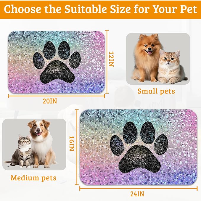 Pet Feeding Mat, Dog Paw Absorbent Dog Cat Food Mat Dog Mat - Image 6