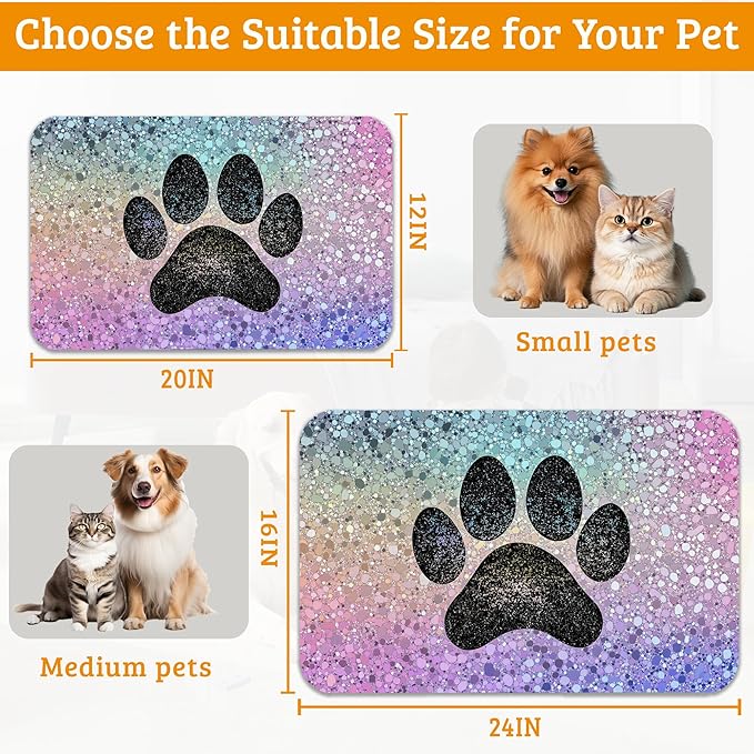 Pet Feeding Mat, Dog Paw Absorbent Dog Cat Food Mat Dog Mat - Image 6