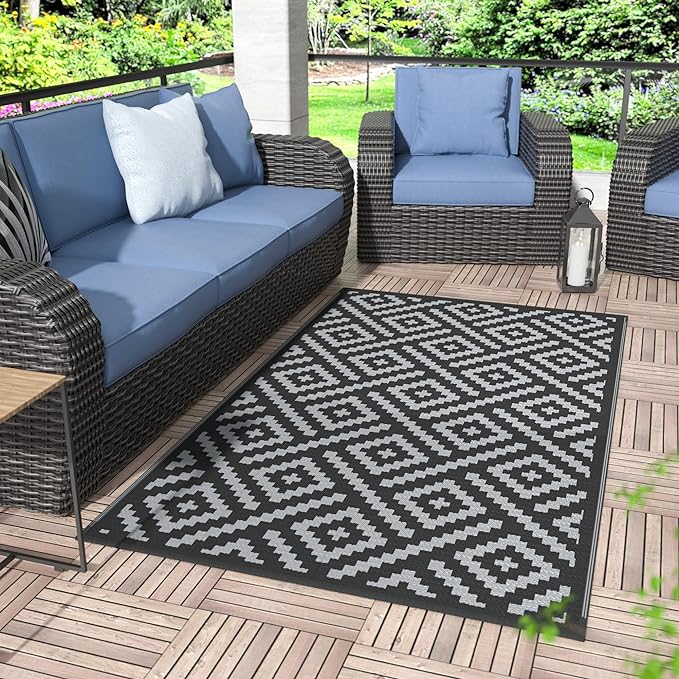 GENIMO Outdoor Rugs 3x5 Waterproof, Reversible Mats, Outdoor Area Rug, Plastic by GENIMO